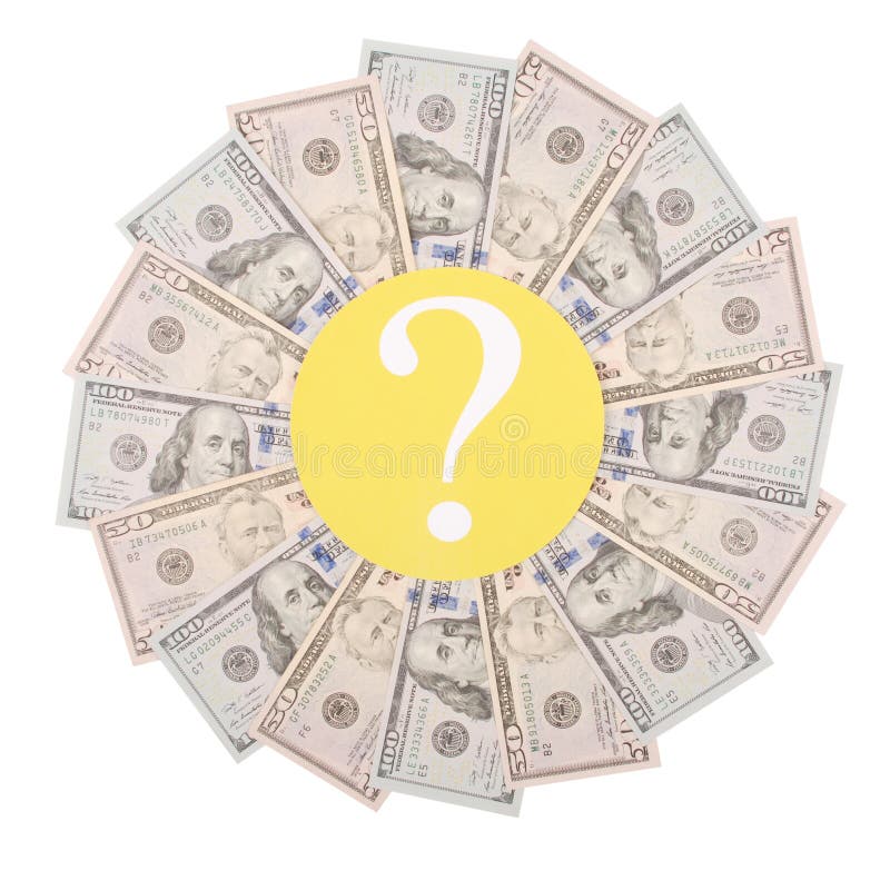 Question Mark on Mandala Kaleidoscope from Money Stock Photo Image of