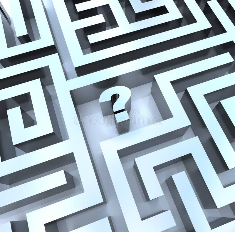 Question Mark in Maze - Find the Answer Stock Illustration