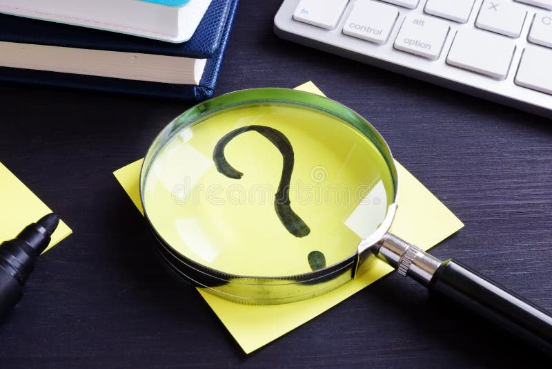 Question mark on a piece of paper. Problem solving. stock photo Question mark on a piece of paper. Problem solving. stock photo