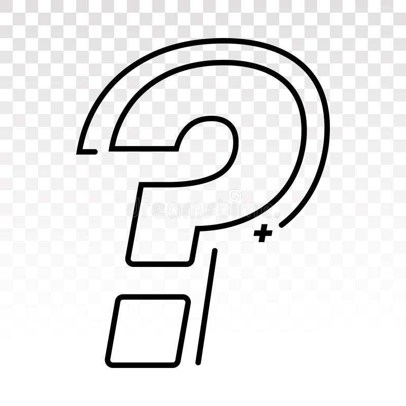 Question Mark Vector Line Art Icon for Apps and Websites on a Transparent  Background Stock Vector - Illustration of mystery, info: 180732070