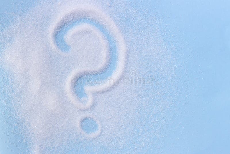 question mark written on sugar, health care, healthy eating concept stock photography question mark written on sugar, health care, healthy eating concept stock photography