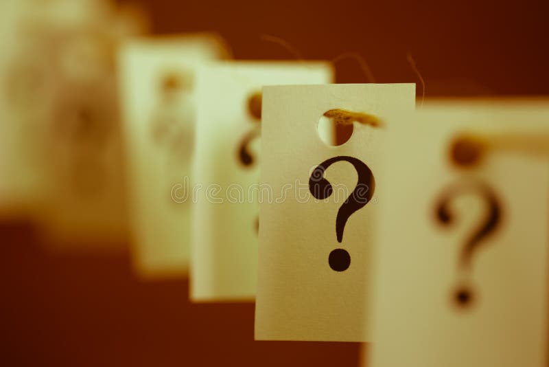 Closeup shot of some question marks background.