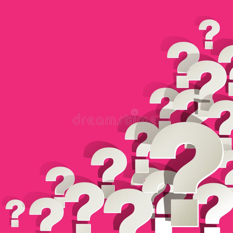 Colorful Paper Transparent Question Marks In Corner On White