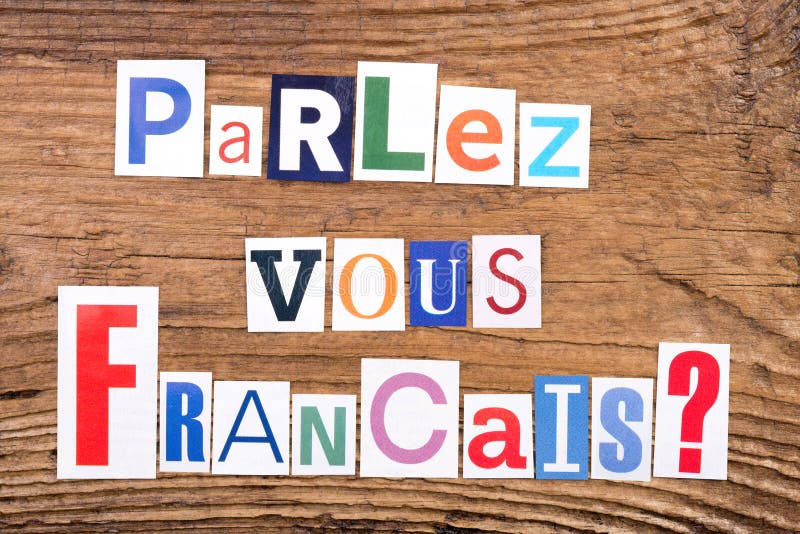 Question `Parlez-vous Francais?` on Wooden Background Stock Photo ...