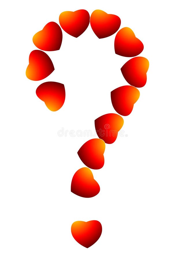 Question rouge de coeur illustration stock Question rouge de coeur illustration stock