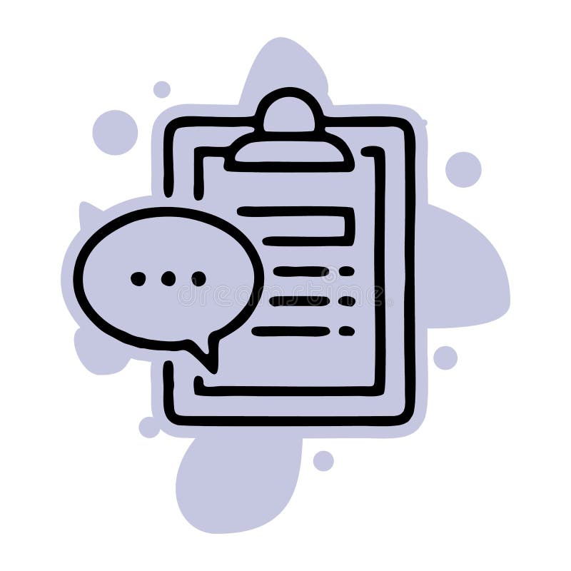 Questionnaire Clip Board and Speech Bubble Line Icon, Quiz Concept Logo  Stock Vector - Illustration of business, poll: 192446006