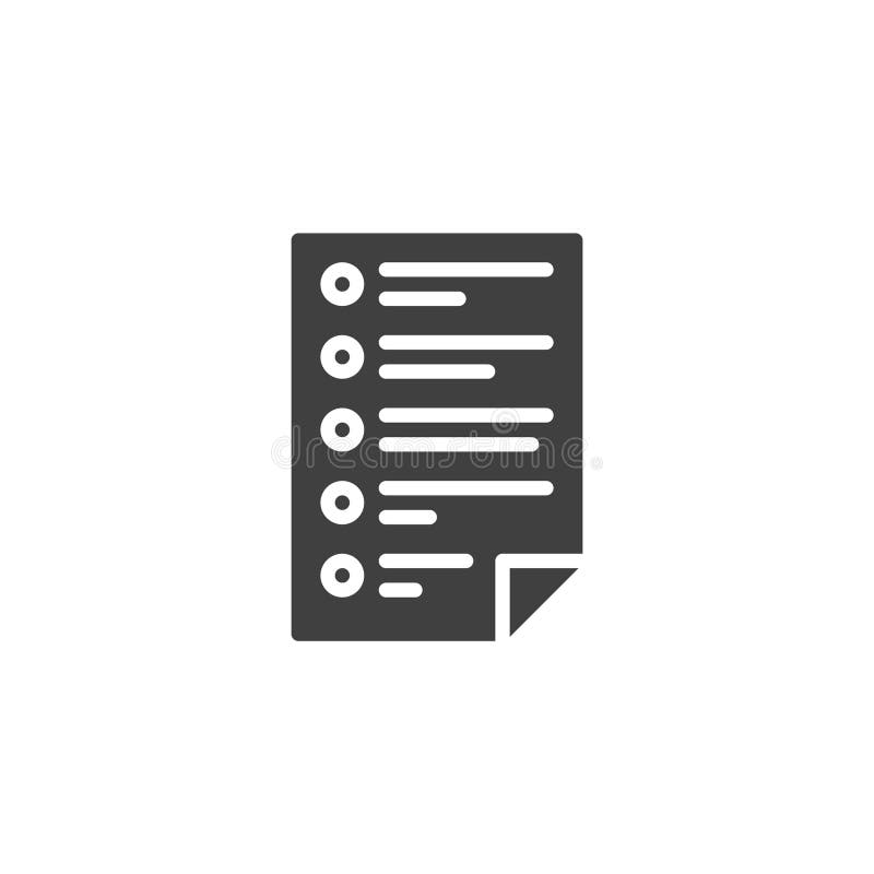Questionnaire list vector icon stock illustration