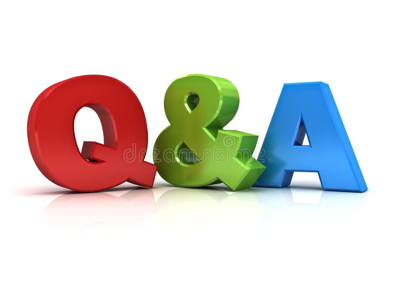 Questions and answers concept Q and A word