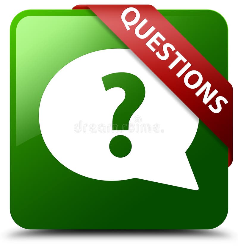 Questions bubble icon green square button stock illustration Questions bubble icon green square button stock illustration