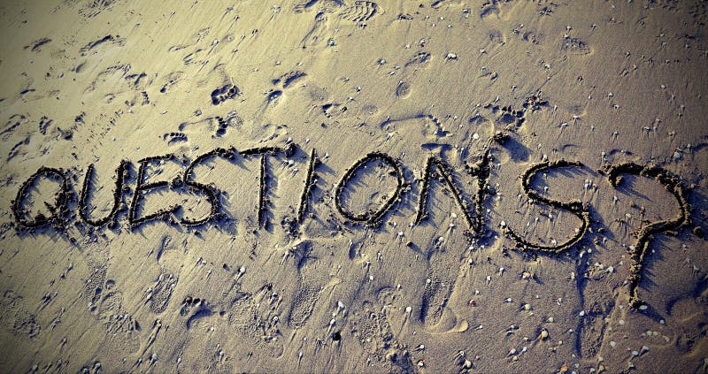 Download QUESTIONS With Question Mark Written Can Be Used For The End Of Stock Image - Image of seashore, vintage: 110121161