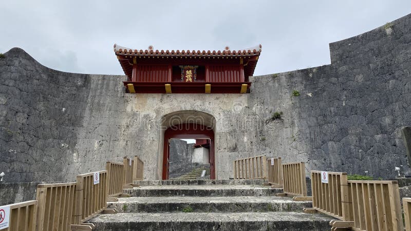 Questo è il castello di Shuri a Okinawa. fotografia stock libera da diritti