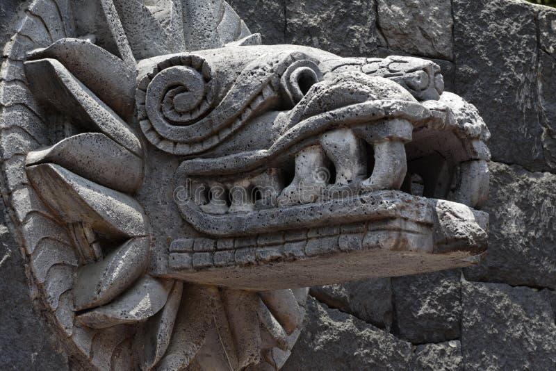 Aztec god known as quetzalcoatl, mexico city, mexico.