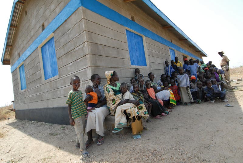 Queueing for immunisation royalty free stock photography