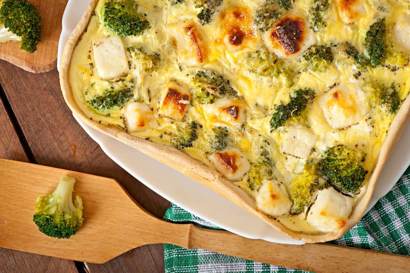 Quiche with Broccoli and Feta Cheese Stock Image Image of eating