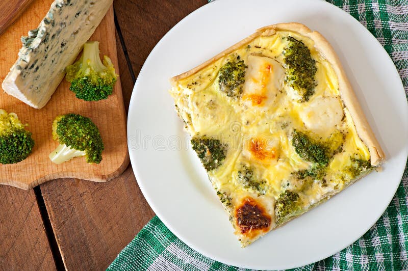 Quiche with Broccoli and Feta Cheese Stock Image Image of dinner