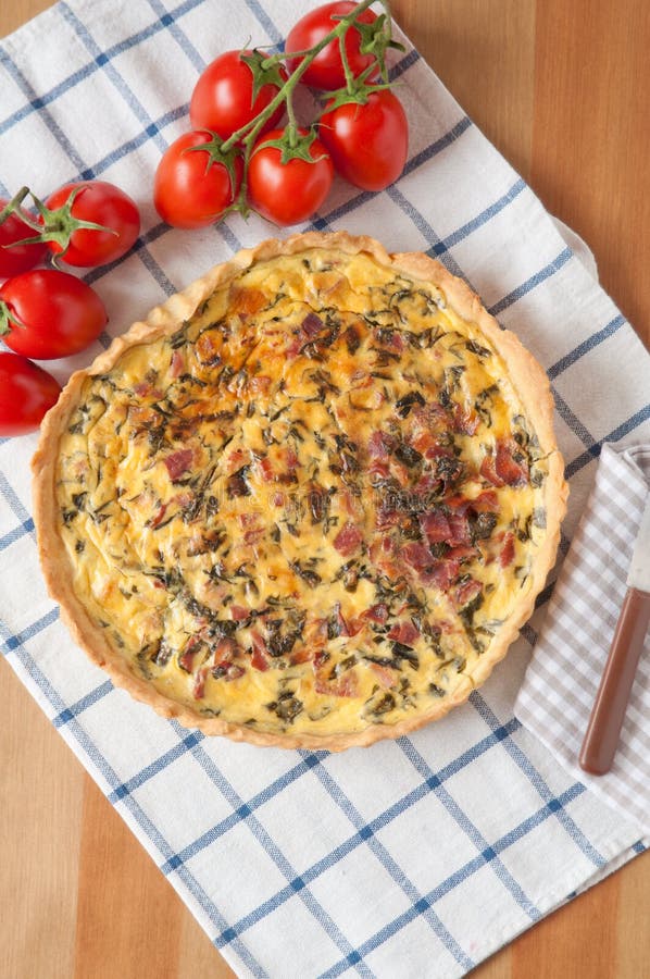 Sliced Quiche Lorraine Tart Pie Traditional French Stock Photo - Image ...
