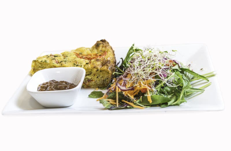 Quiche with salad stock image. Image of slice, meal, salad 34492617