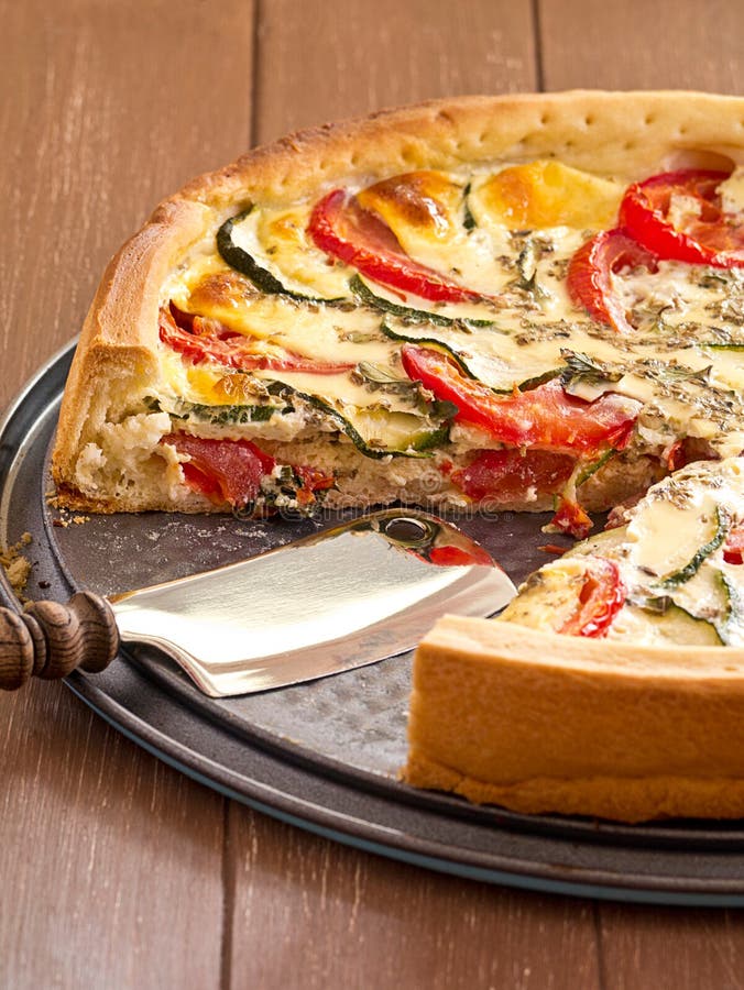 Quiche With Tomatoes And Zucchini Stock Image Image of cake, quiche