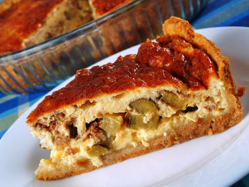 Quiche with tuna fish stock image. Image of baked, tuna 49615735