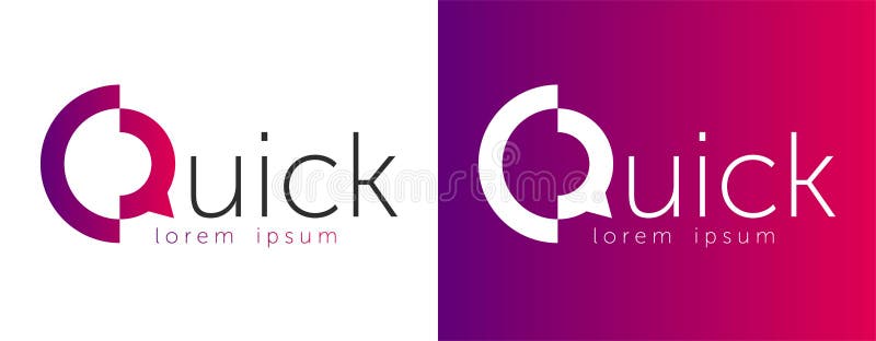 Quick lettering vector sketch logo. design logo quick with abstract Q. letter Q logo royalty free illustration Quick lettering vector sketch logo. design logo quick with abstract Q. letter Q logo royalty free illustration