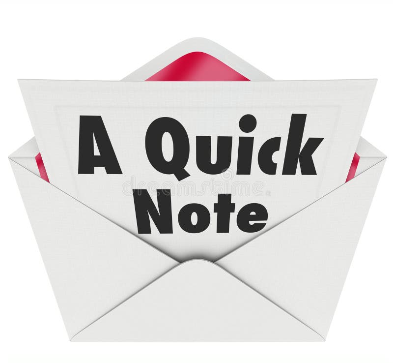 a quick note a quick note