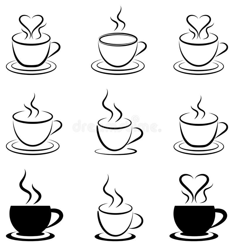 Me encanta el café stock de ilustración