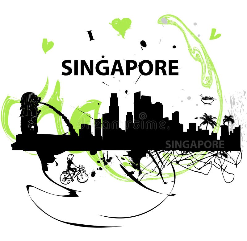 Quiero el cartel de Singapur ilustración del vector Quiero el cartel de Singapur ilustración del vector