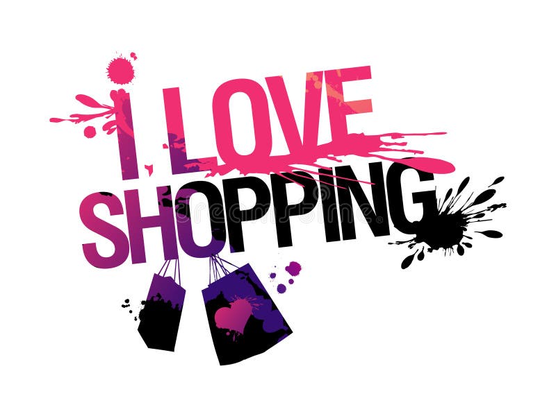 Quiero la ilustración de las compras. stock de ilustración Quiero la ilustración de las compras. stock de ilustración