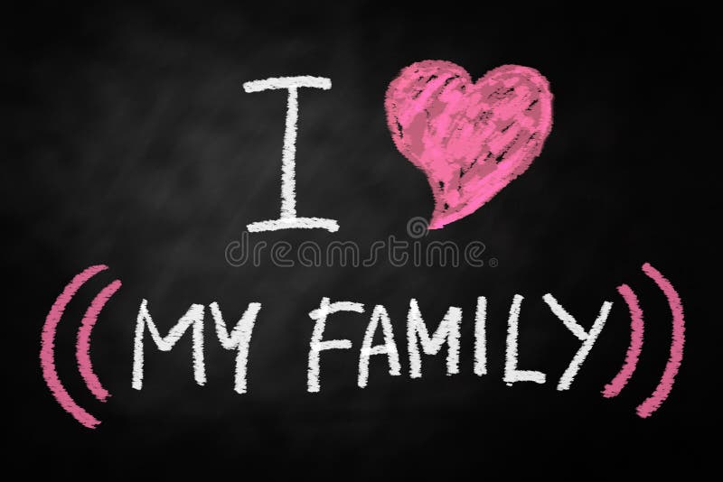 Quiero a mi familia ilustración del vector Quiero a mi familia ilustración del vector