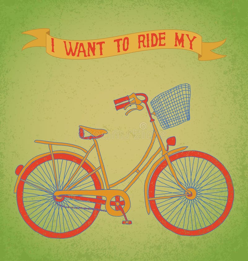 Quiero montar mi bicicleta ilustración del vector. Ilustración de