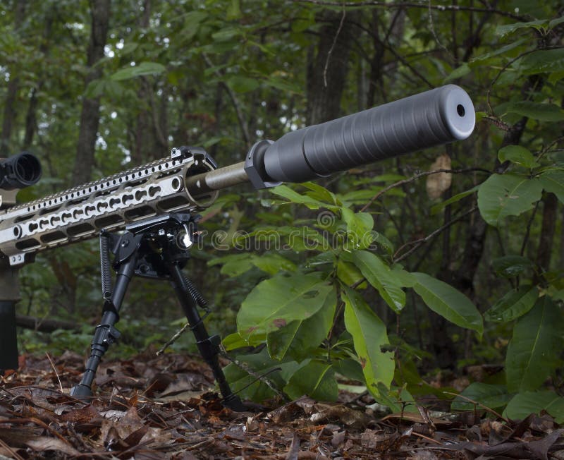 Quiet rifle stock image. Image of sniper, barrel, suppressor 22640085
