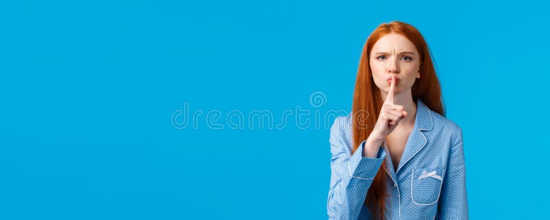 Quiet Please Im Trying Sleep Displeased And Disturbed Young Redhead