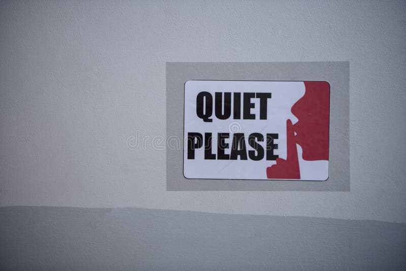 Quiet Please Sign Was Shown by Staff in Golf Tournament. Stock Photo