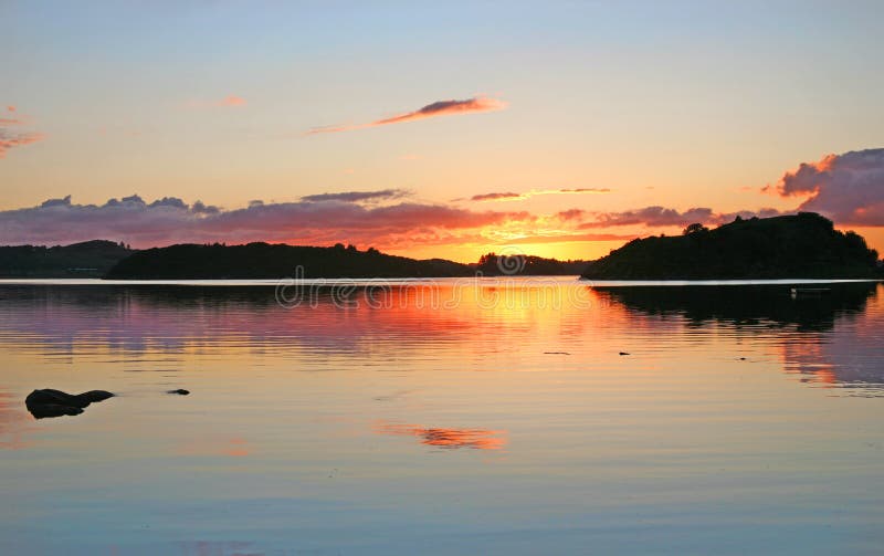 Quiet sunset by the ocean