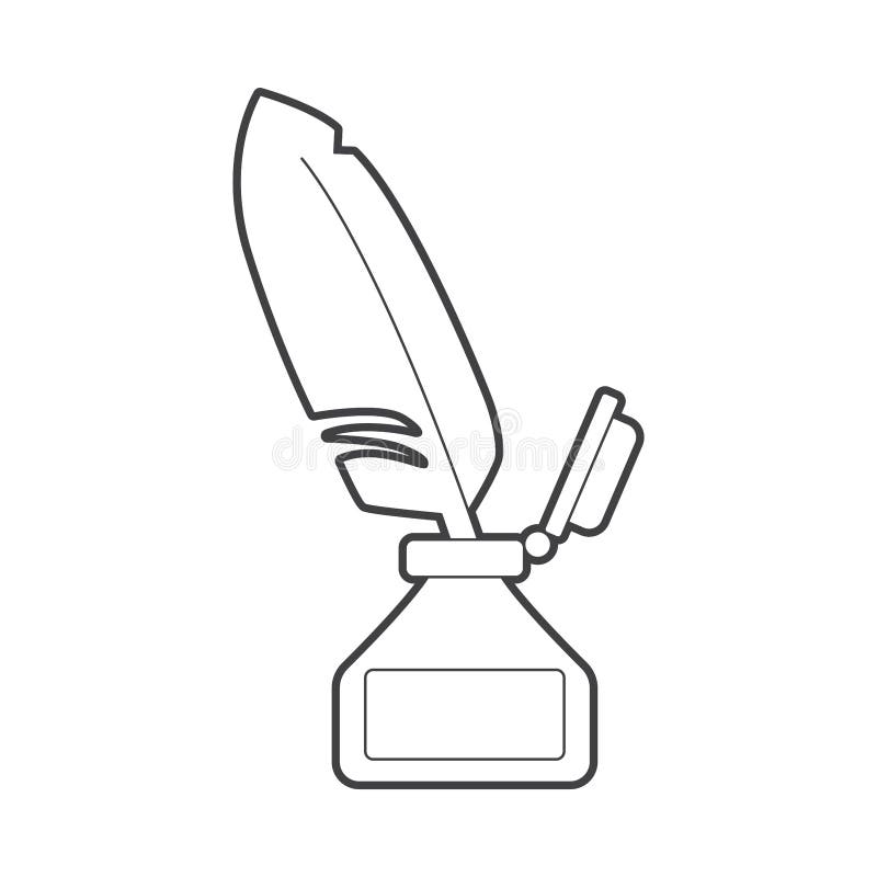 Cartoon quill and ink stock vector. Illustration of cartoon 260409890