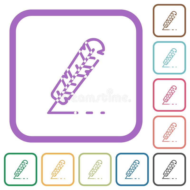 Quill outline simple icons royalty free illustration