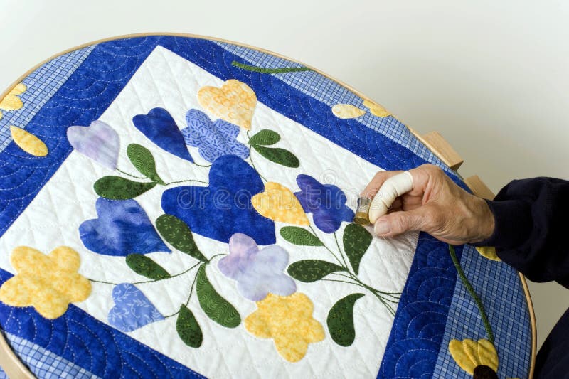 Quilting on hoop