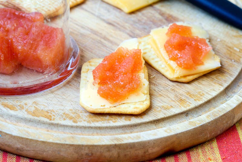 Quince Jelly, Cheese, Crackers Stock Photo Image of paste, cheese 28124048