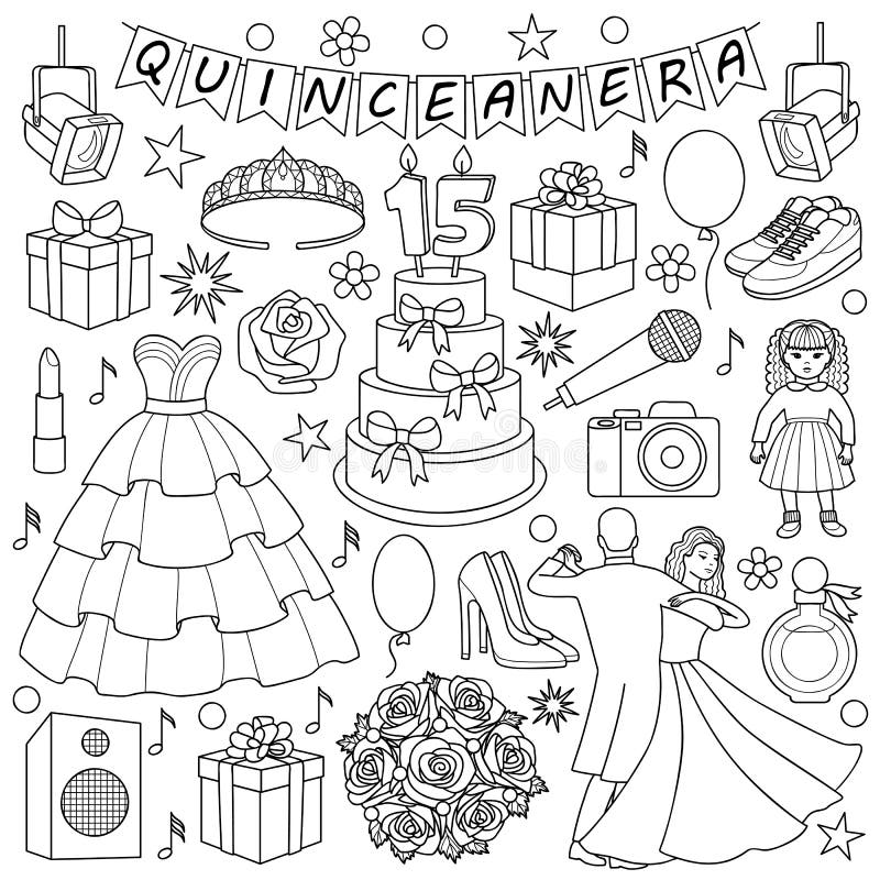 Quinceanera Doodle Set