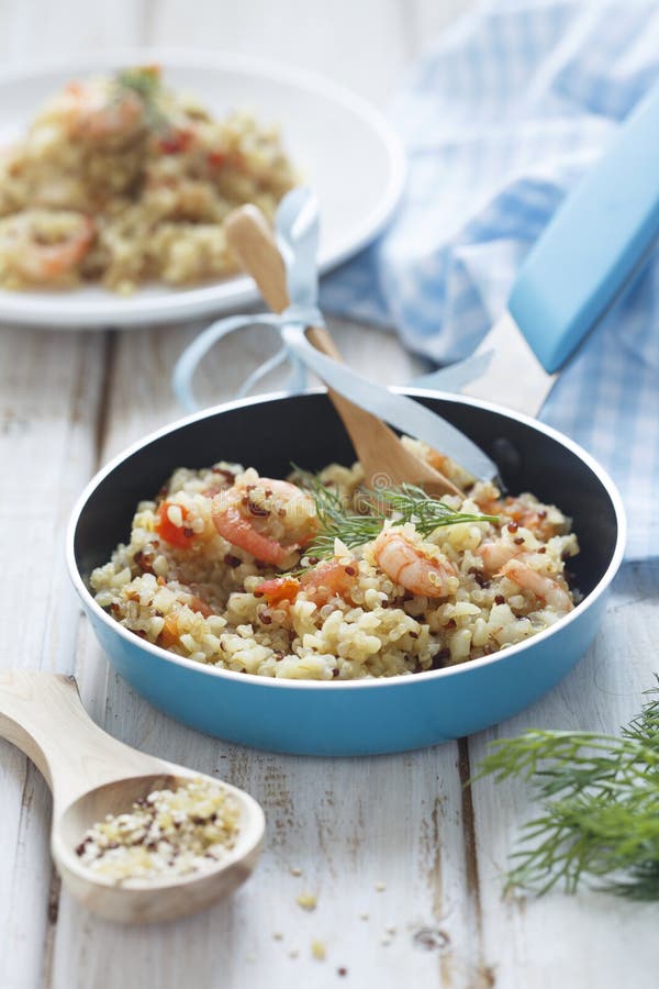 Quinoa and bulgur pilaf stock photo. Image of blue, tomato 29624984