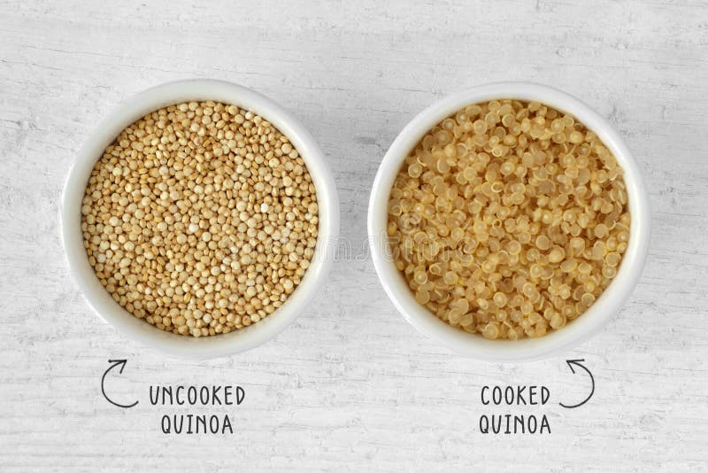 Quinoa cuit et cru photo stock. Image du libre, sain 106681678