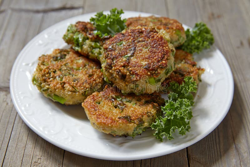 Quinoa Fritters with Kale and Cheddar Stock Photo Image of freshness