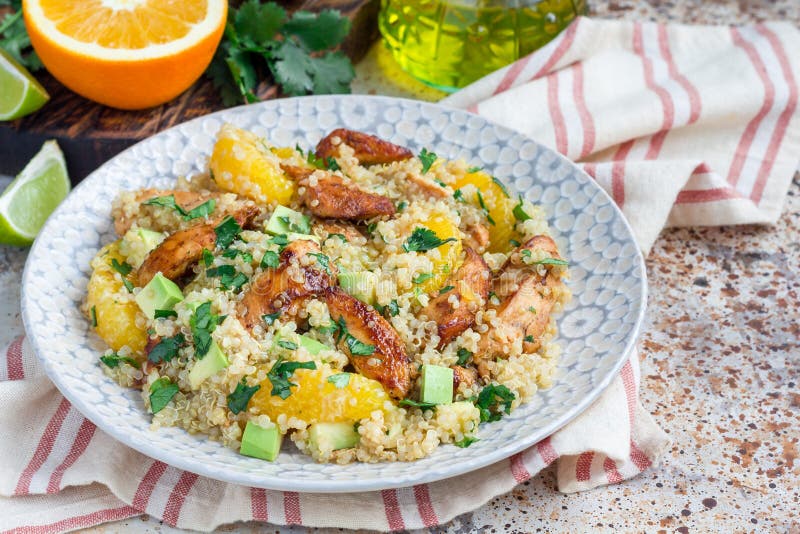 Quinoa, Orange and Chicken Salad Tabbouleh, Copy Space Stock Image Image of lebanese, arabian