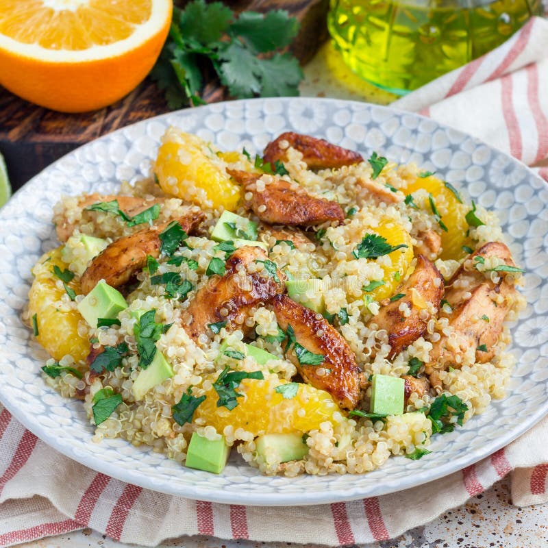 Quinoa Orange Chicken Salad Tabbouleh Stock Photos Free & Royalty