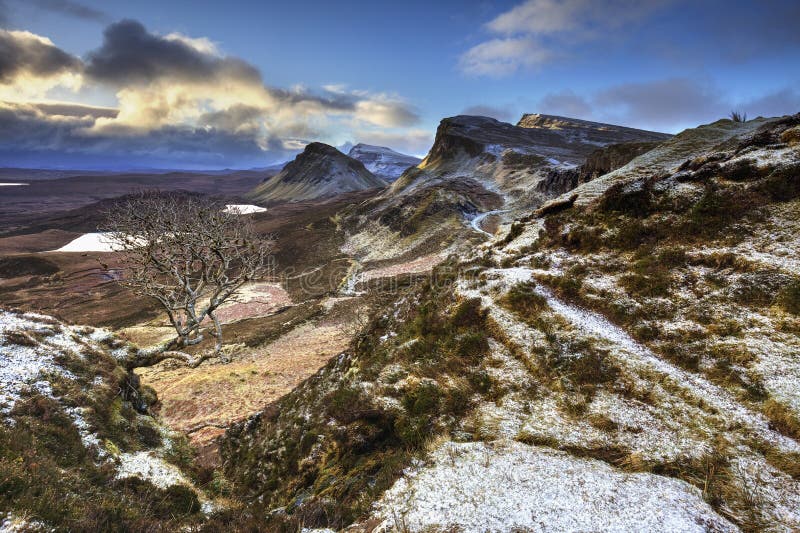 Quiraing, isola di Skye, Scozia fotografie stock Quiraing, isola di Skye, Scozia fotografie stock