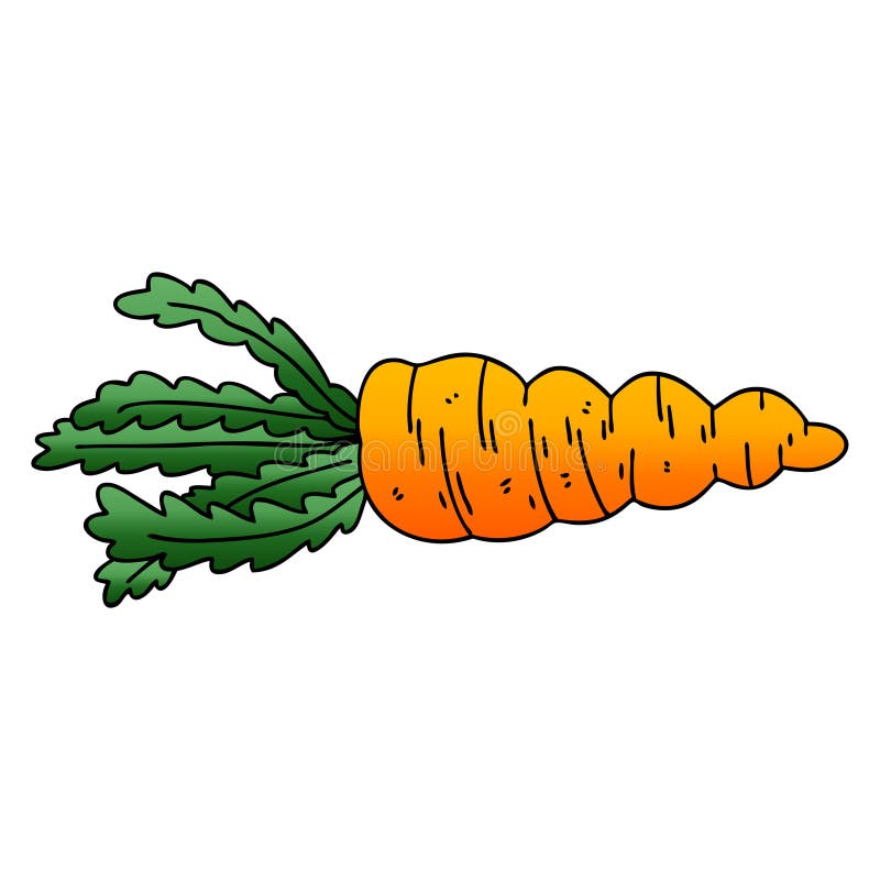 Quirky Gradient Shaded Cartoon Carrot Stock Vector - Illustration of ...
