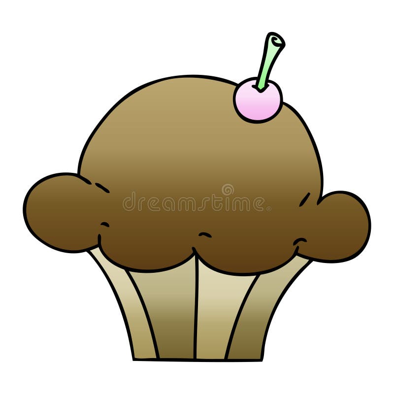 quirky gradient shaded cartoon muffin