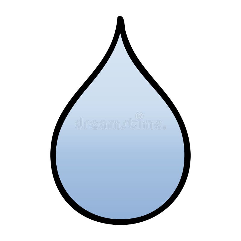 quirky gradient shaded cartoon rain drop