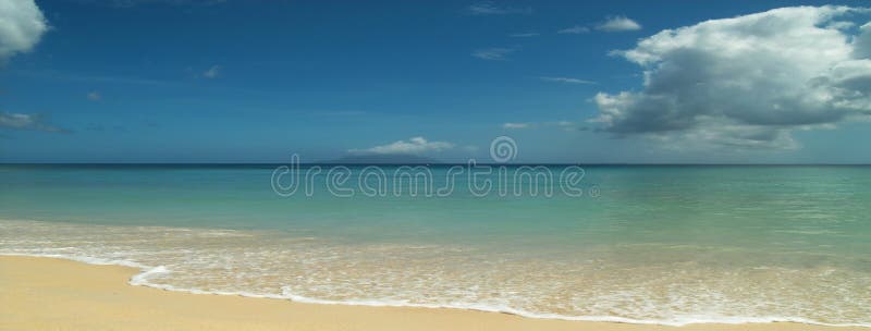 Quite sandy beach. Panorama. royalty free stock photography Quite sandy beach. Panorama. royalty free stock photography
