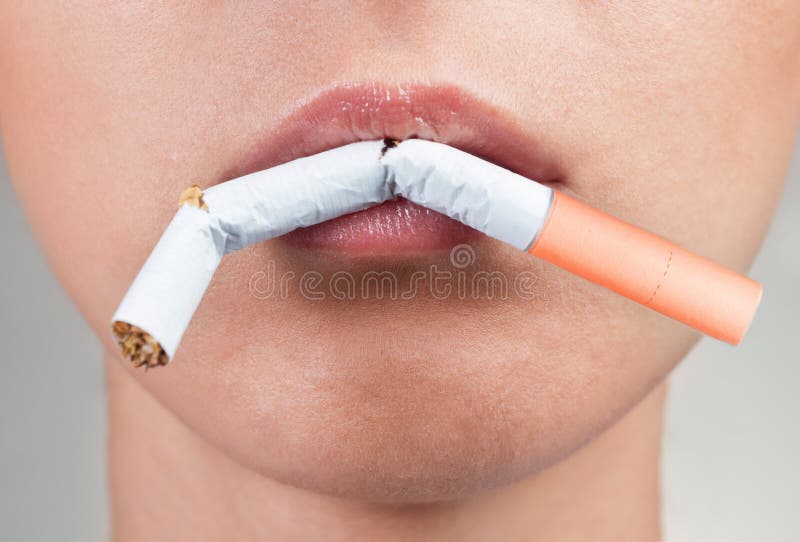 Quitting smoking stock image. Image of illness, lips 33807269